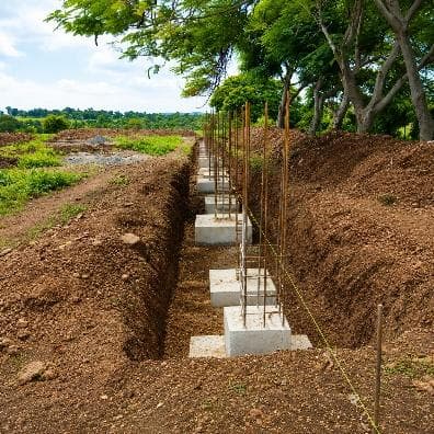 Foundation trench excavation