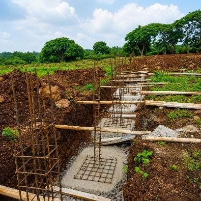 Footing reinforcement and formwork