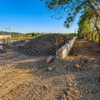 Stone soling and site preparation