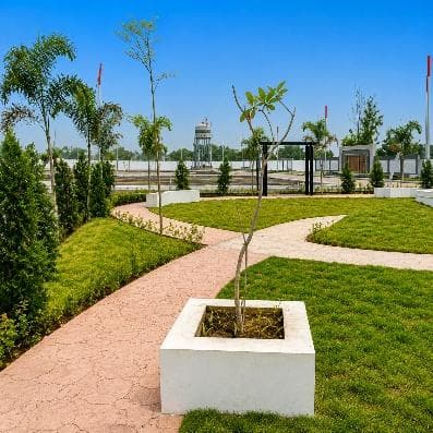 Garden planter and paving