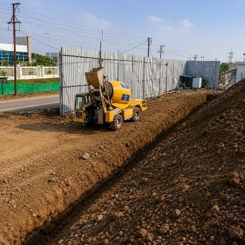 Earthwork and grading with loader