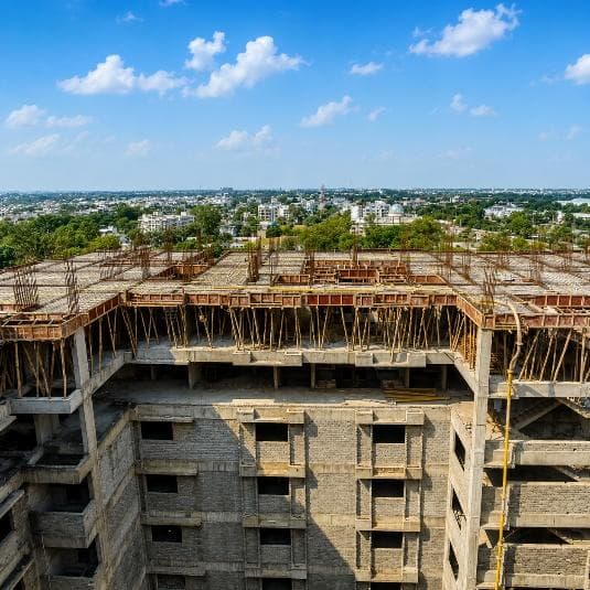 Reinforcement work on upper floors