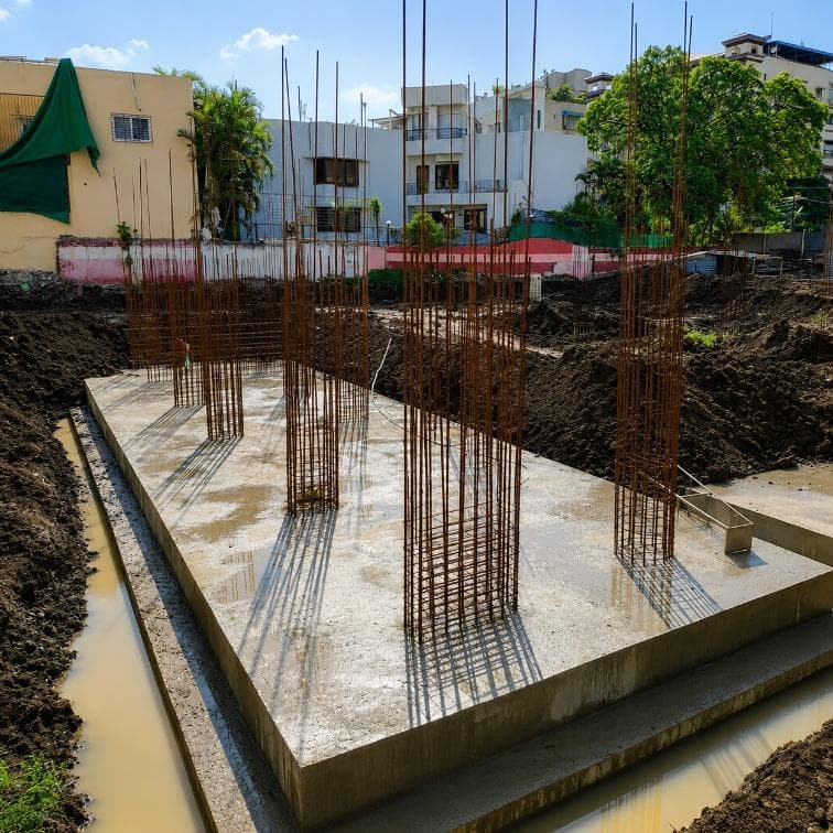 Foundation raft and column cages