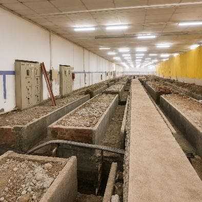 Air tunnel trenches under construction