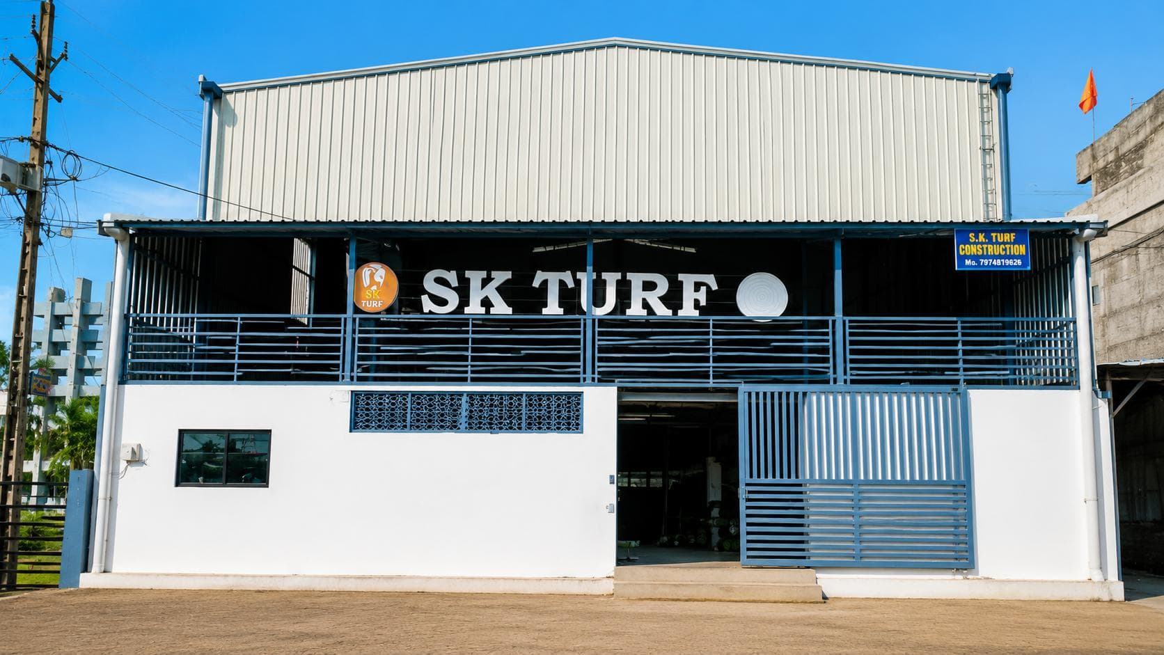 SK Turf indoor sports facility exterior
